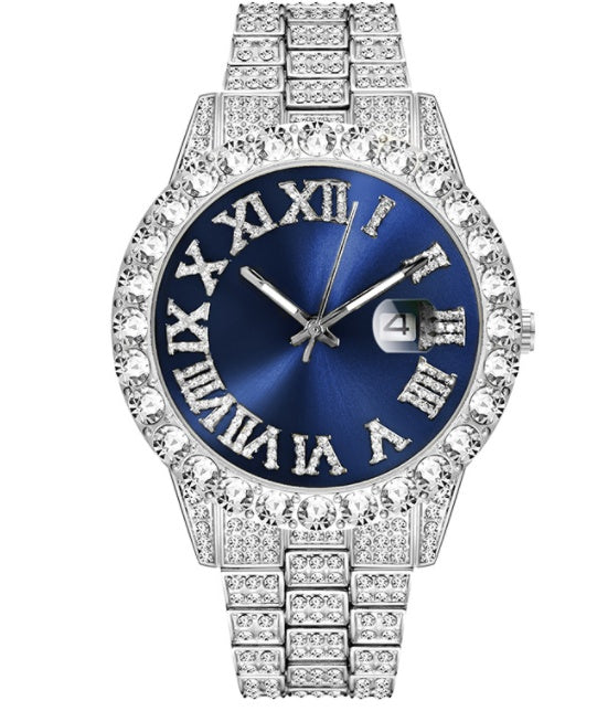 Men’s Gold Watch with Roman Numerals Waterproof 