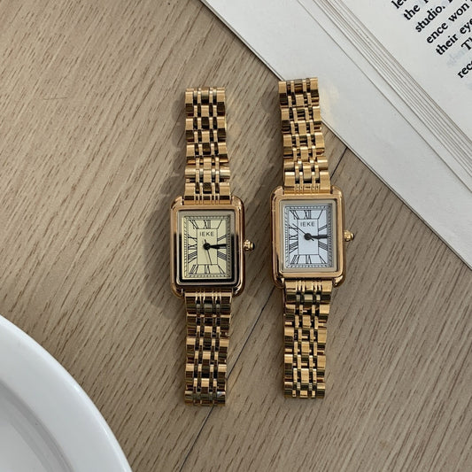 Luxury Square Gold Roman Numeral Watch