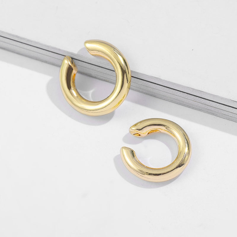 Punk Gold Color Clip Earrings No Piercing Earrings for Women