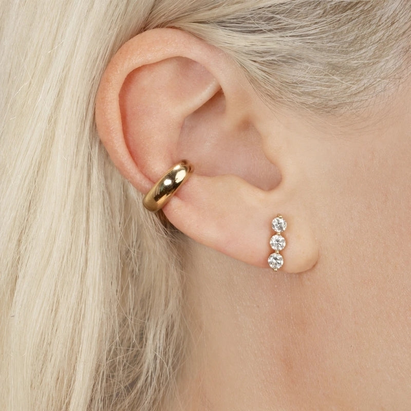 Punk Gold Color Clip Earrings No Piercing Earrings for Women