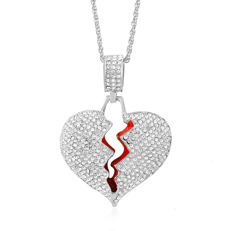 Big Broken Heart Pendant Necklace