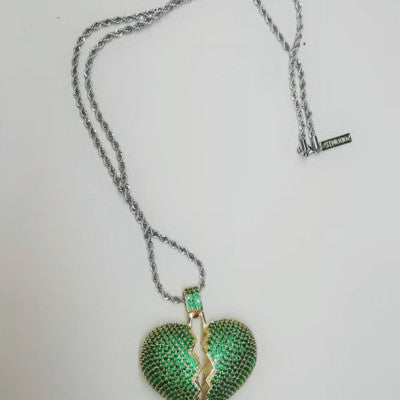 Big Broken Heart Pendant Necklace