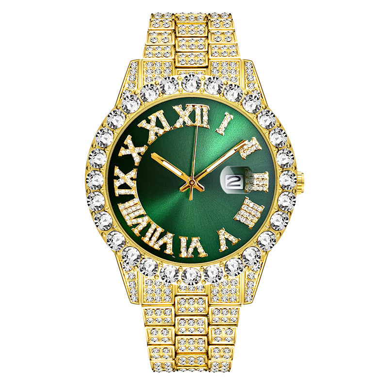 Men’s Gold Watch with Roman Numerals Waterproof 