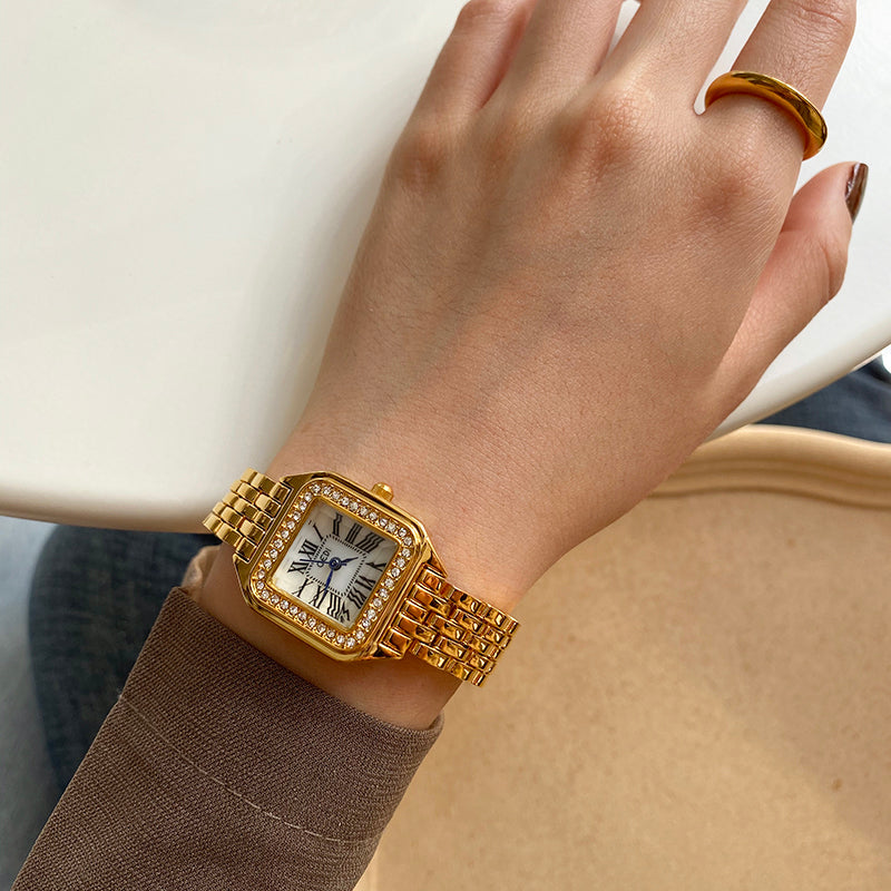 Luxury Elegant Gold Quartz Wristwatch for Men 
