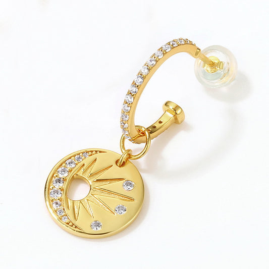 Asymmetric Star Sun Zircon Earrings for Women