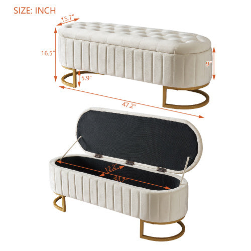 Velvet Storage Footstool