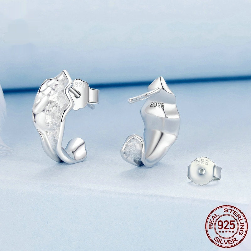 Luxury Irregular White Gold Earrings for Women
