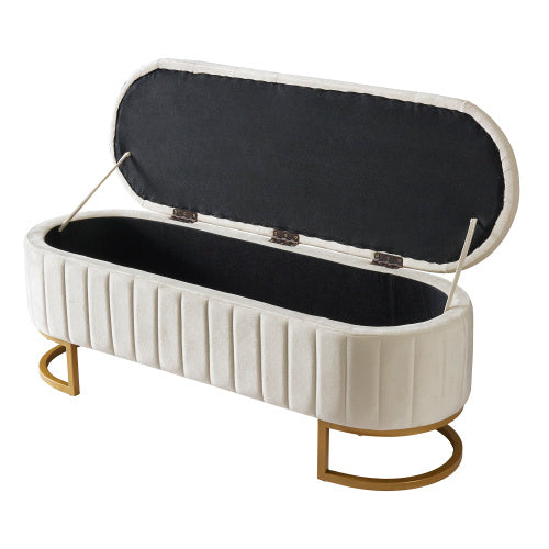 Velvet Storage Footstool