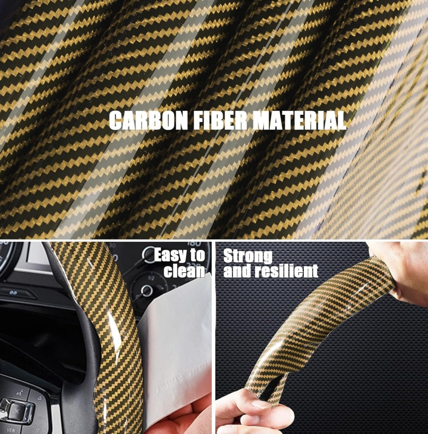 Carbon Fiber 3-Piece Steering Wheel Cover