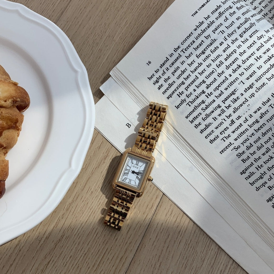 Luxury Square Gold Roman Numeral Watch