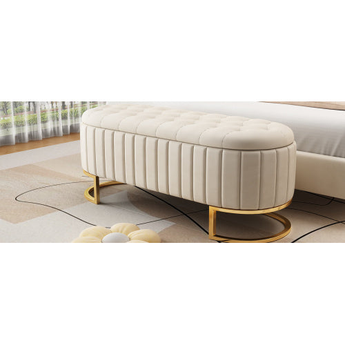 Velvet Storage Footstool