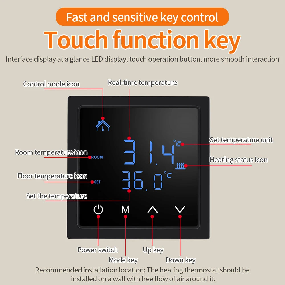 Smart Temperature Controller Thermostat  16A LCD