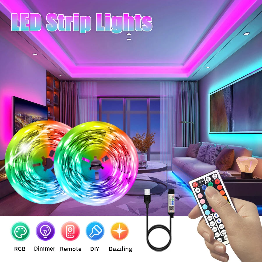 LED Strip Lights with Remote & App Control