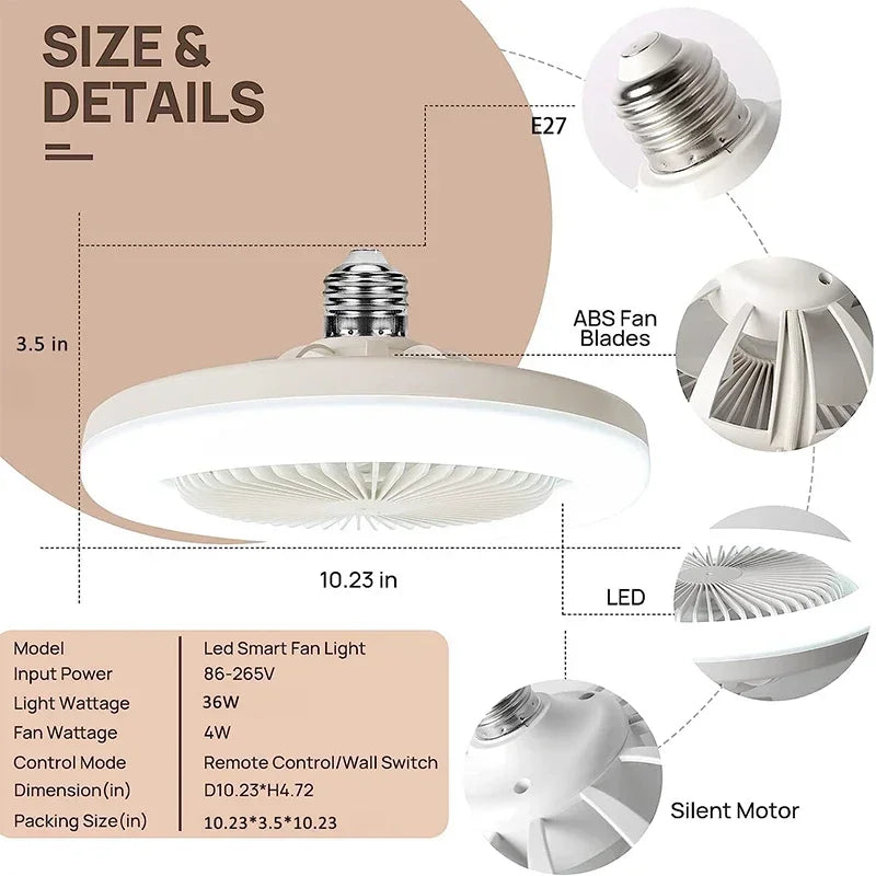 3-in-1 Ceiling Fan with Light and Remote