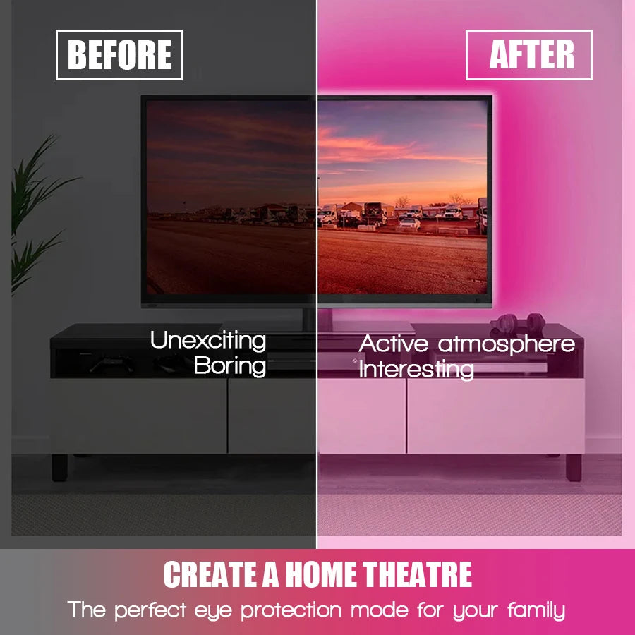 LED Strip Lights with Remote & App Control