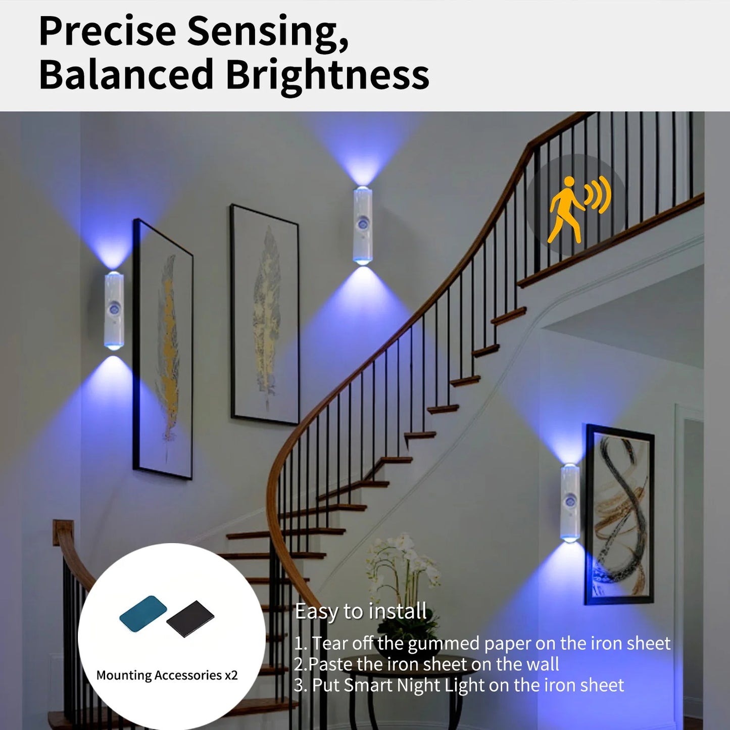 Motion Sensor Night Light Rechargeable LED Wall Light
