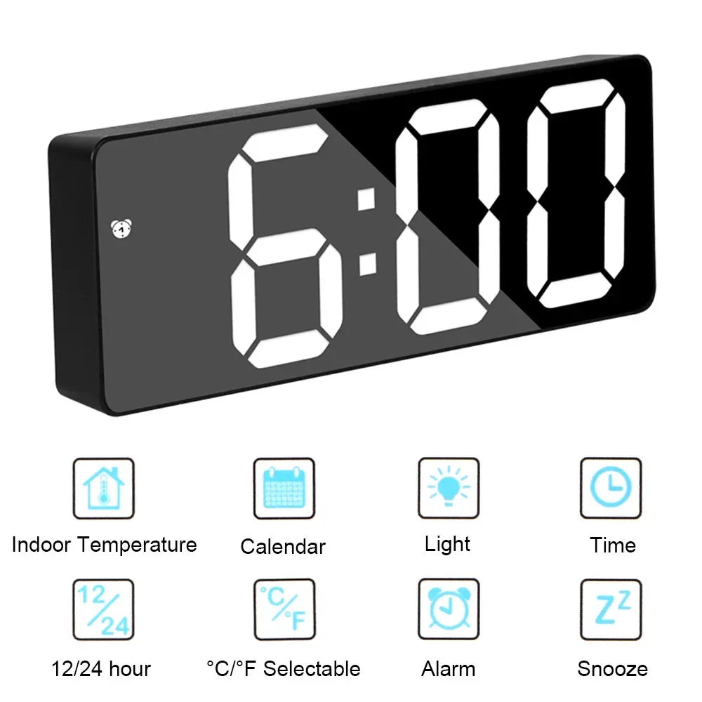 LED Alarm Clock with Temperature Display