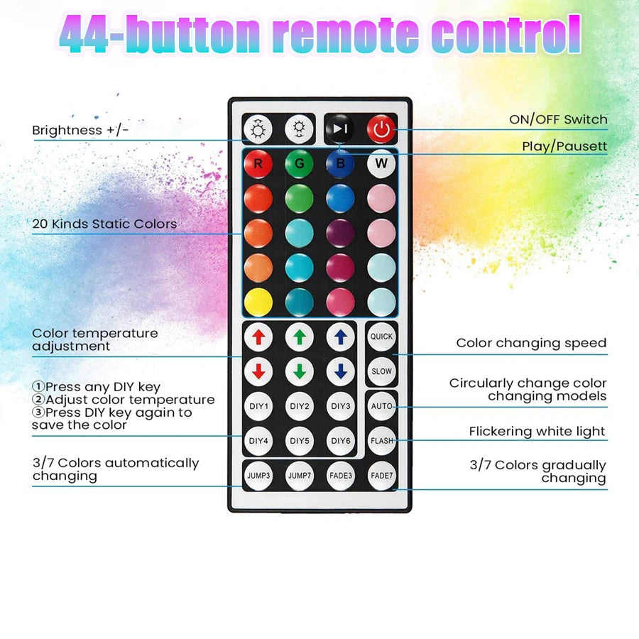 LED Strip Lights with Remote & App Control