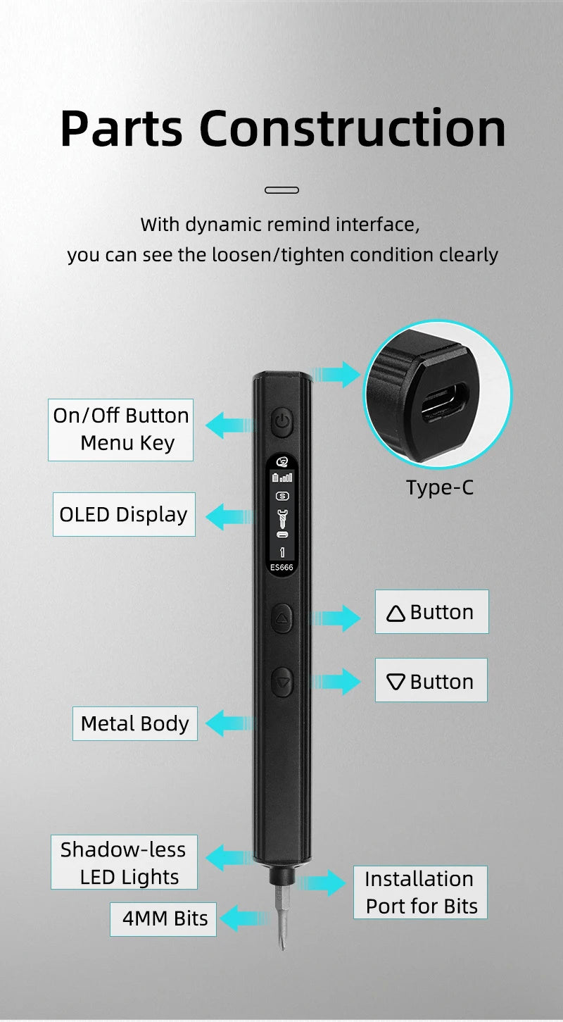 SEQURE ES666 Electric Screwdriver with Manual Mode