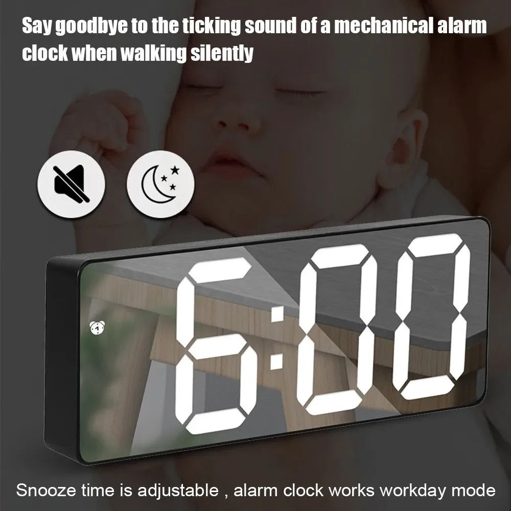 LED Alarm Clock with Temperature Display