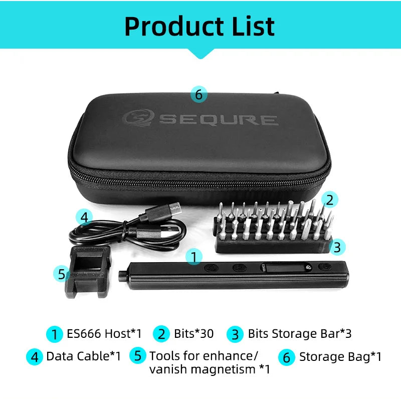 SEQURE ES666 Electric Screwdriver with Manual Mode