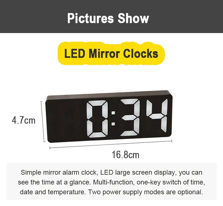 LED Alarm Clock with Temperature Display