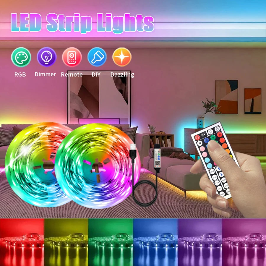 LED Strip Lights with Remote & App Control