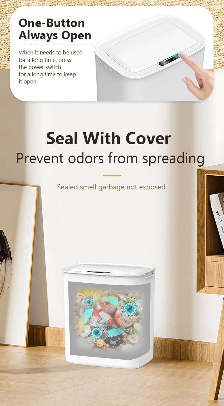 Automatic Stylish Trash Can with Lid