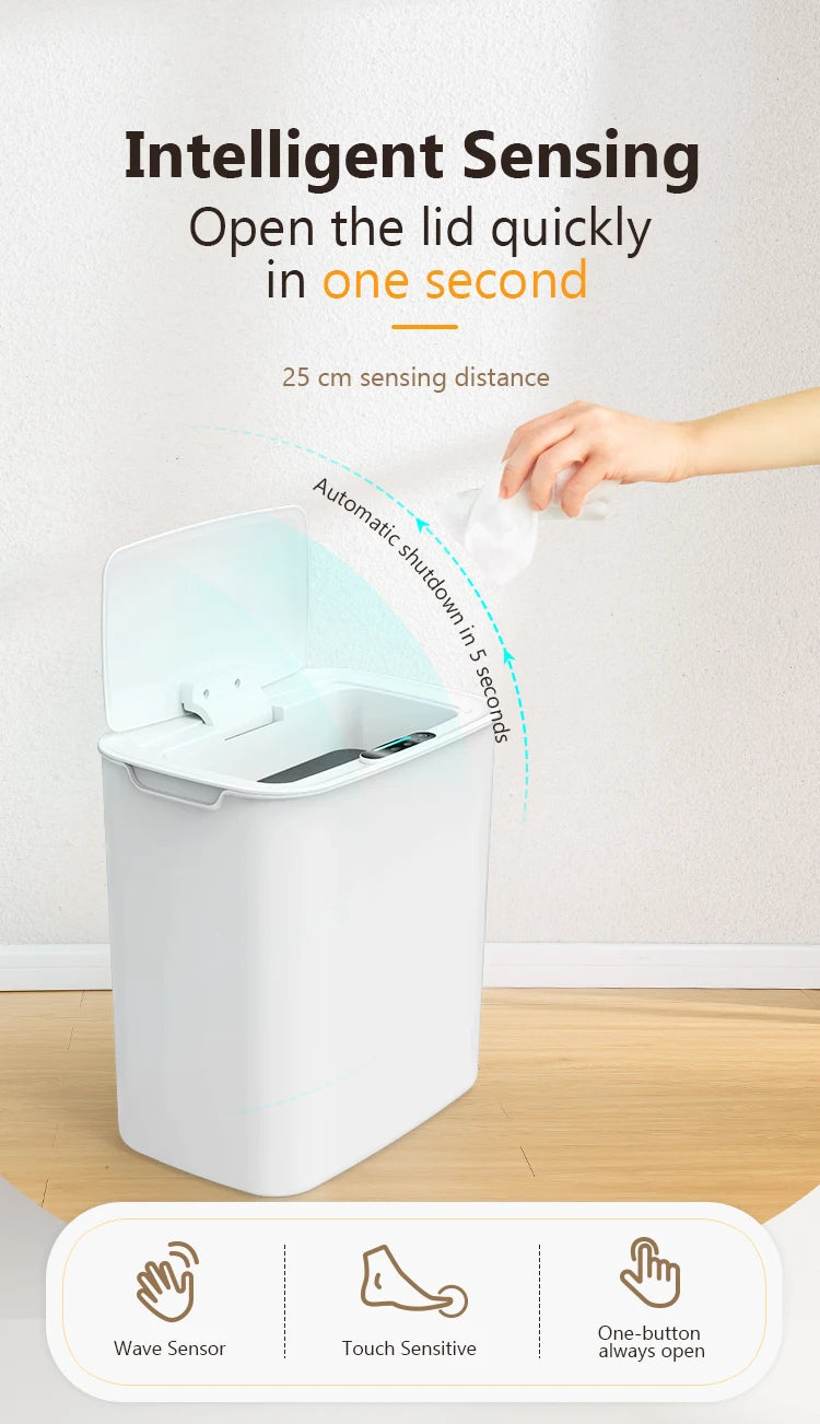 Automatic Stylish Trash Can with Lid