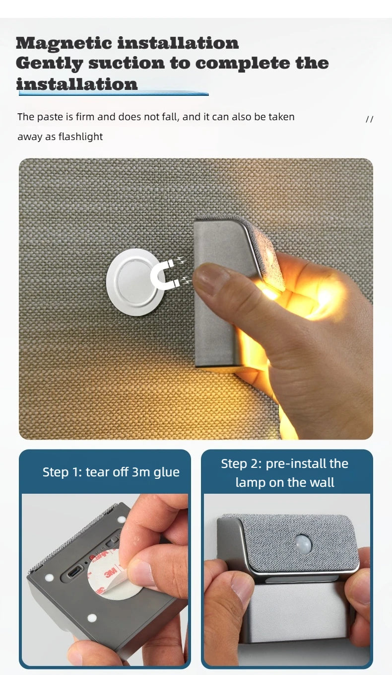 Motion Sensor Wall Light Rechargeable