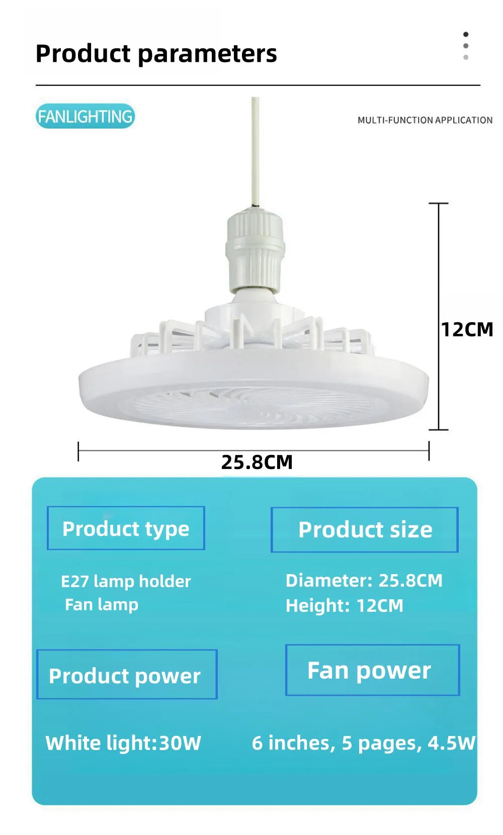 3-in-1 Ceiling Fan with Light and Remote