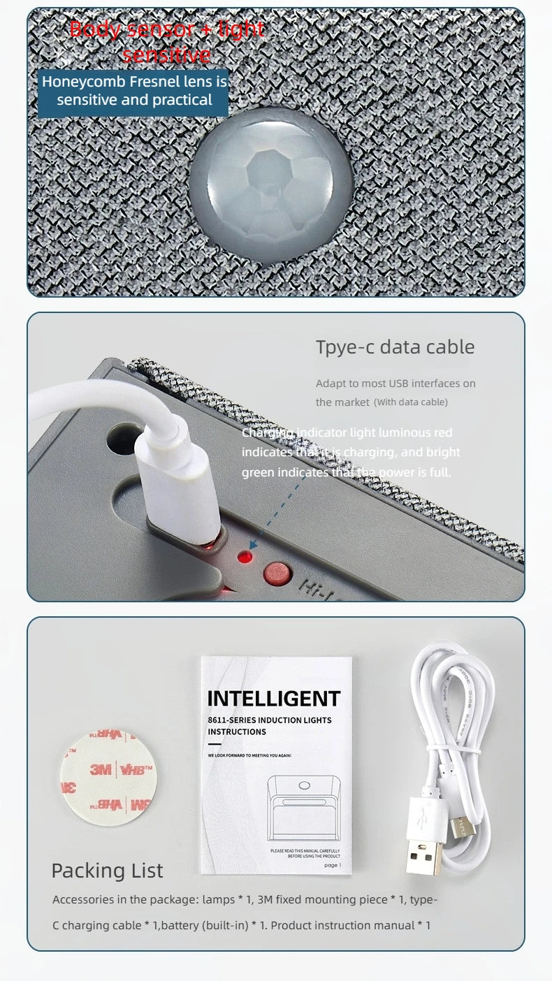 Motion Sensor Wall Light Rechargeable
