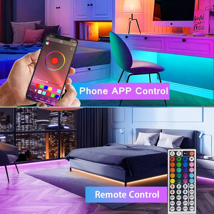LED Strip Lights with Remote & App Control