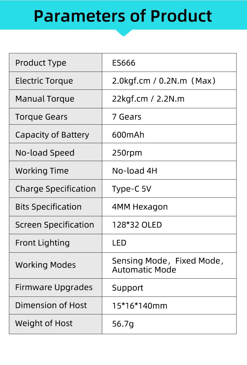 SEQURE ES666 Electric Screwdriver with Manual Mode