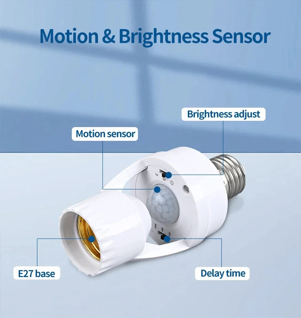 Motion Sensor Light Bulb Holder E27