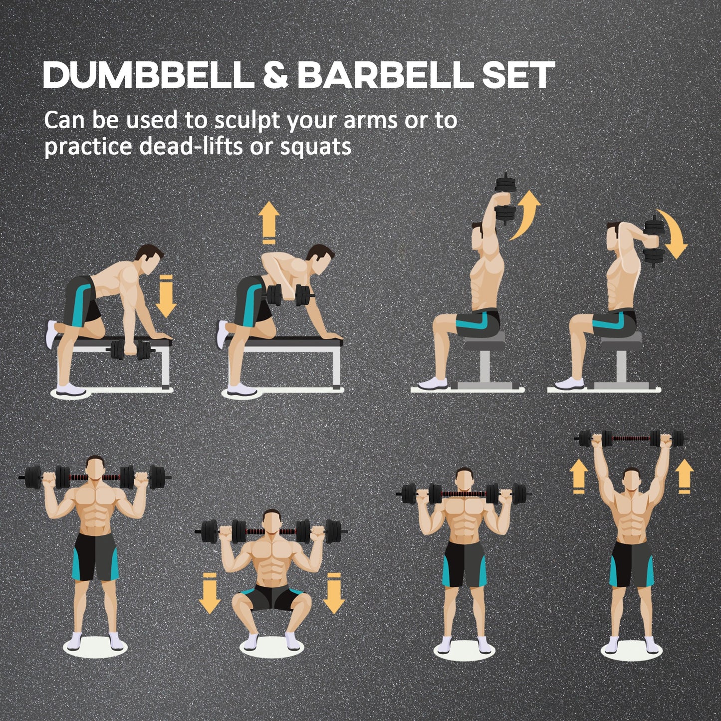 2 in 1 Adjustable Dumbbell Set 20KG