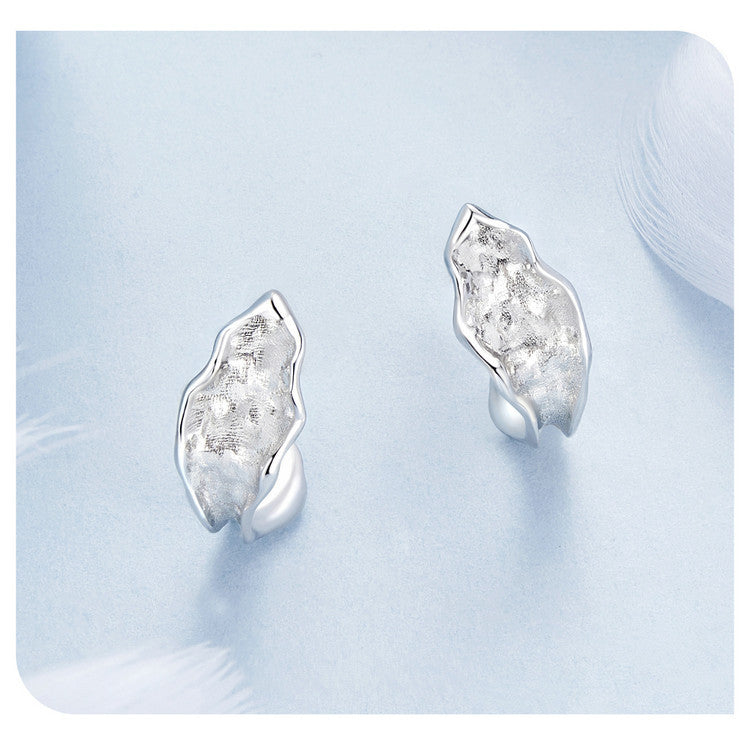 Luxury Irregular White Gold Earrings for Women