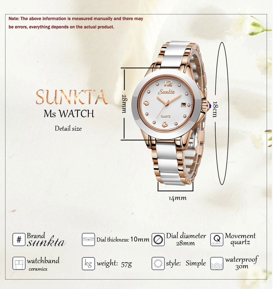 Rose Gold Watch for Women Elegant Fashion Wristwatch