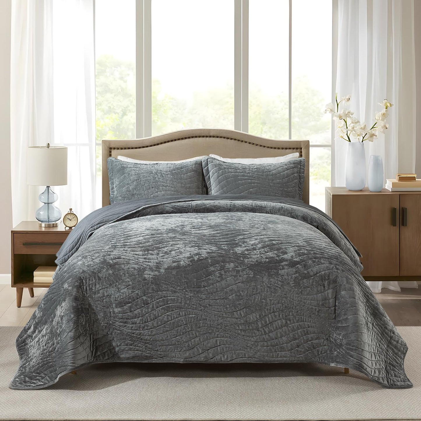 Luxury Velvet Quilt Set KingVelvet Quilt Set King