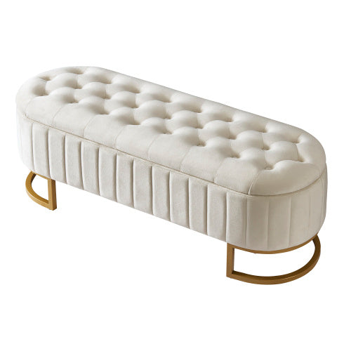Velvet Storage Footstool