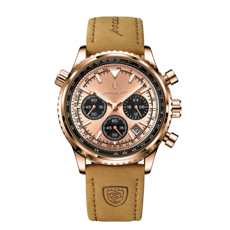 Automatic Mechanical Multi-function High-end Trendy Waterproof Watch Mens And Student Quartz Wristwatch