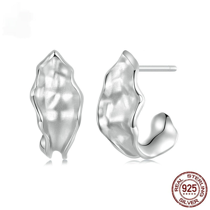 Luxury Irregular White Gold Earrings for Women