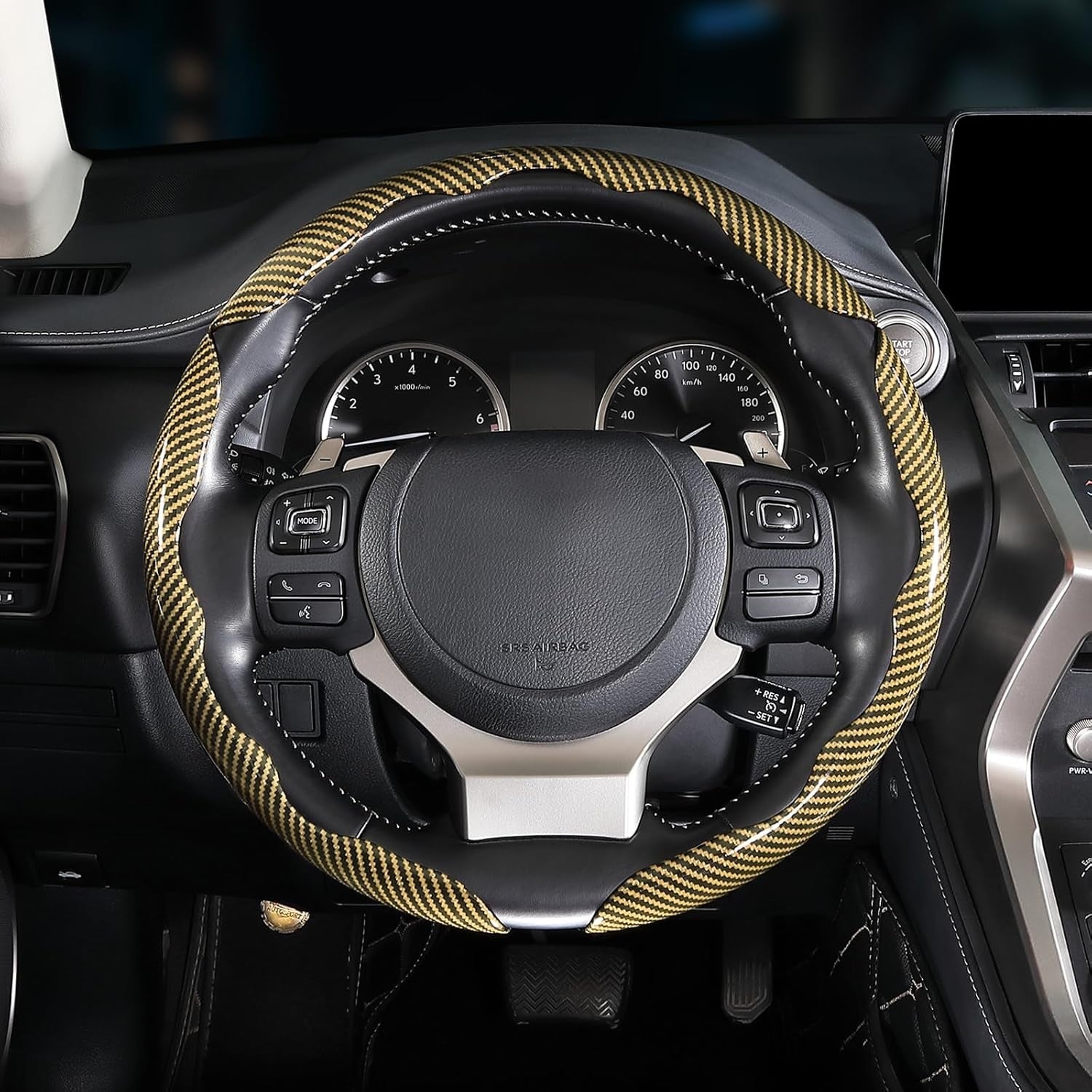 Carbon Fiber 3-Piece Steering Wheel Cover