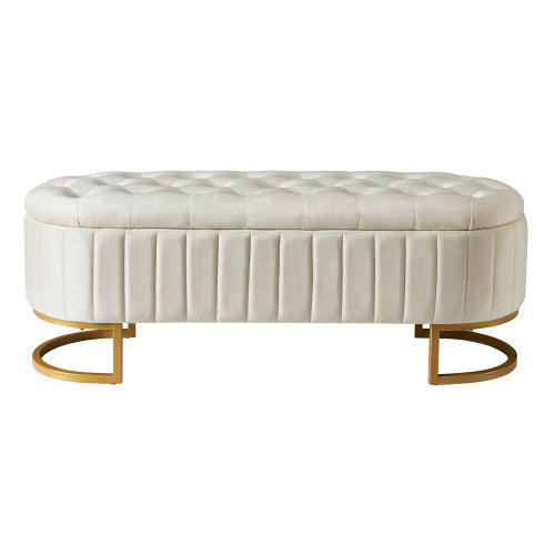 Velvet Storage Footstool
